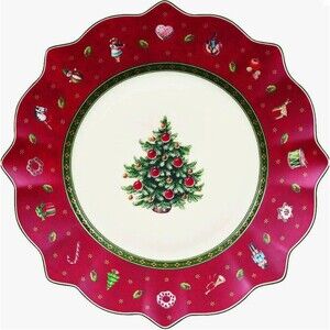 Villeroy & Boch Toys Delight Red Salad Plate Christmas Tree Holiday Plate